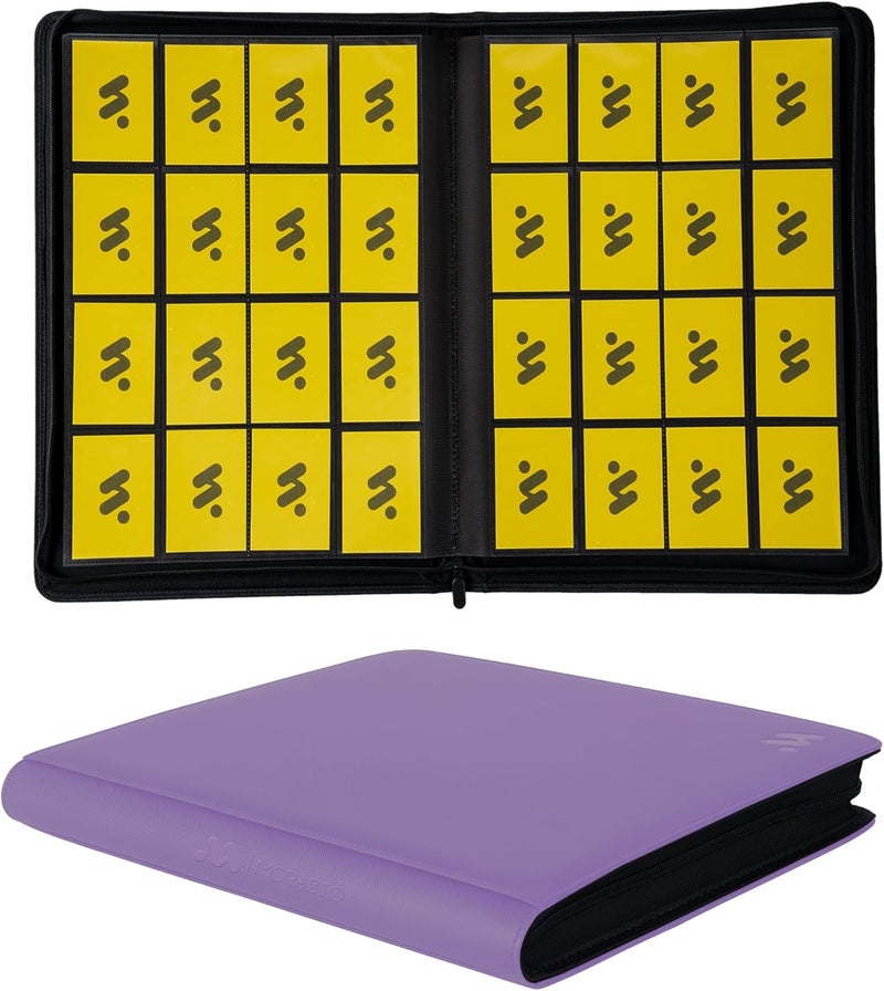 MORABTO Card Binder 16 Pocket,Trading Card Binder Holds up to 1408 Cards with 44 Sleeves,Zipper Card Holder Album Compatible with TCG Card/Game Cards/Sports Card-Lavender Purple - Image 1